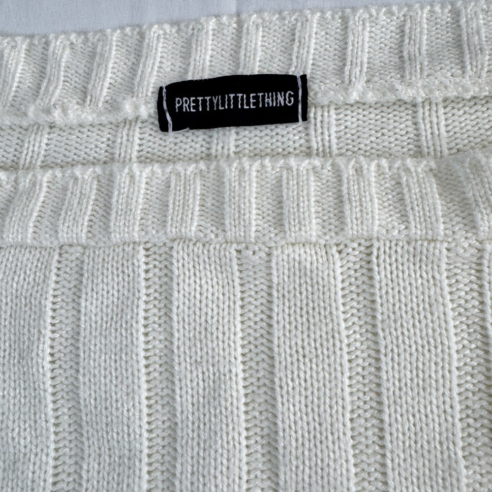 Cream Ribbed Knit Sweater - Picture 4 of 8